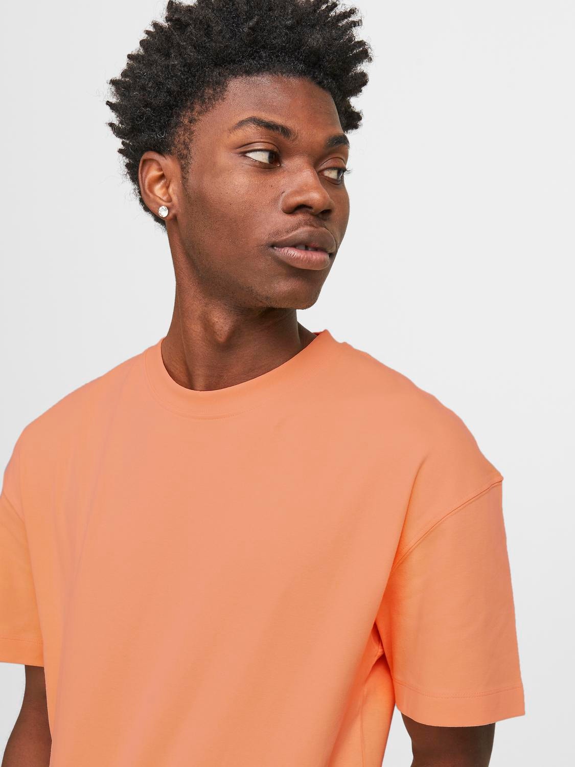 Jack & Jones Gładki Okrągły dekolt T-shirt -Apricot Ice  - 12254412