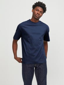 Jack & Jones Enfärgat Rundringning T-shirt -Ensign Blue - 12254412