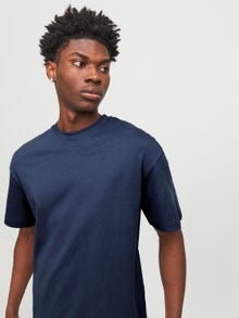 Jack & Jones Enfärgat Rundringning T-shirt -Ensign Blue - 12254412