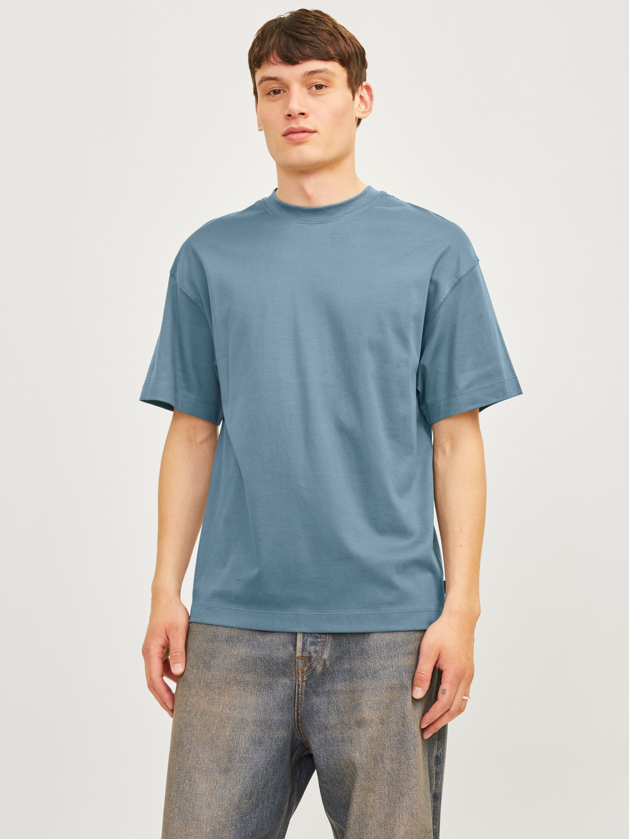 Jack & Jones Effen Ronde hals T-shirt -Goblin Blue - 12254412