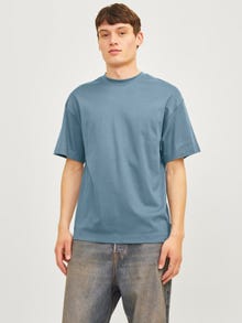 Jack & Jones Ensfarvet Crew neck T-shirt -Goblin Blue - 12254412