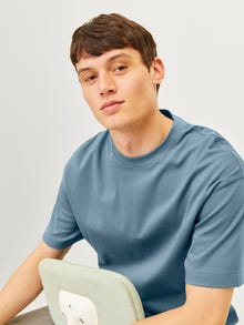 Jack & Jones Vienspalvis Apskritas kaklas Marškinėliai -Goblin Blue - 12254412