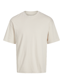 Jack & Jones T-shirt Liso Decote Redondo -Moonbeam - 12254412