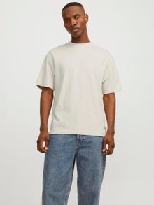 Jack & Jones Gładki Okrągły dekolt T-shirt -Moonbeam - 12254412