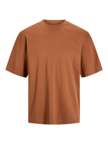 Jack & Jones Plain Crew neck T-shirt -Mocha Bisque - 12254412