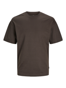 Jack & Jones Yksivärinen Pyöreä pääntie T-paita -Mulch - 12254412