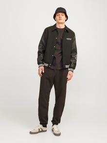 Jack & Jones Ühevärviline Ümmargune kaelus T-särk -Mulch - 12254412