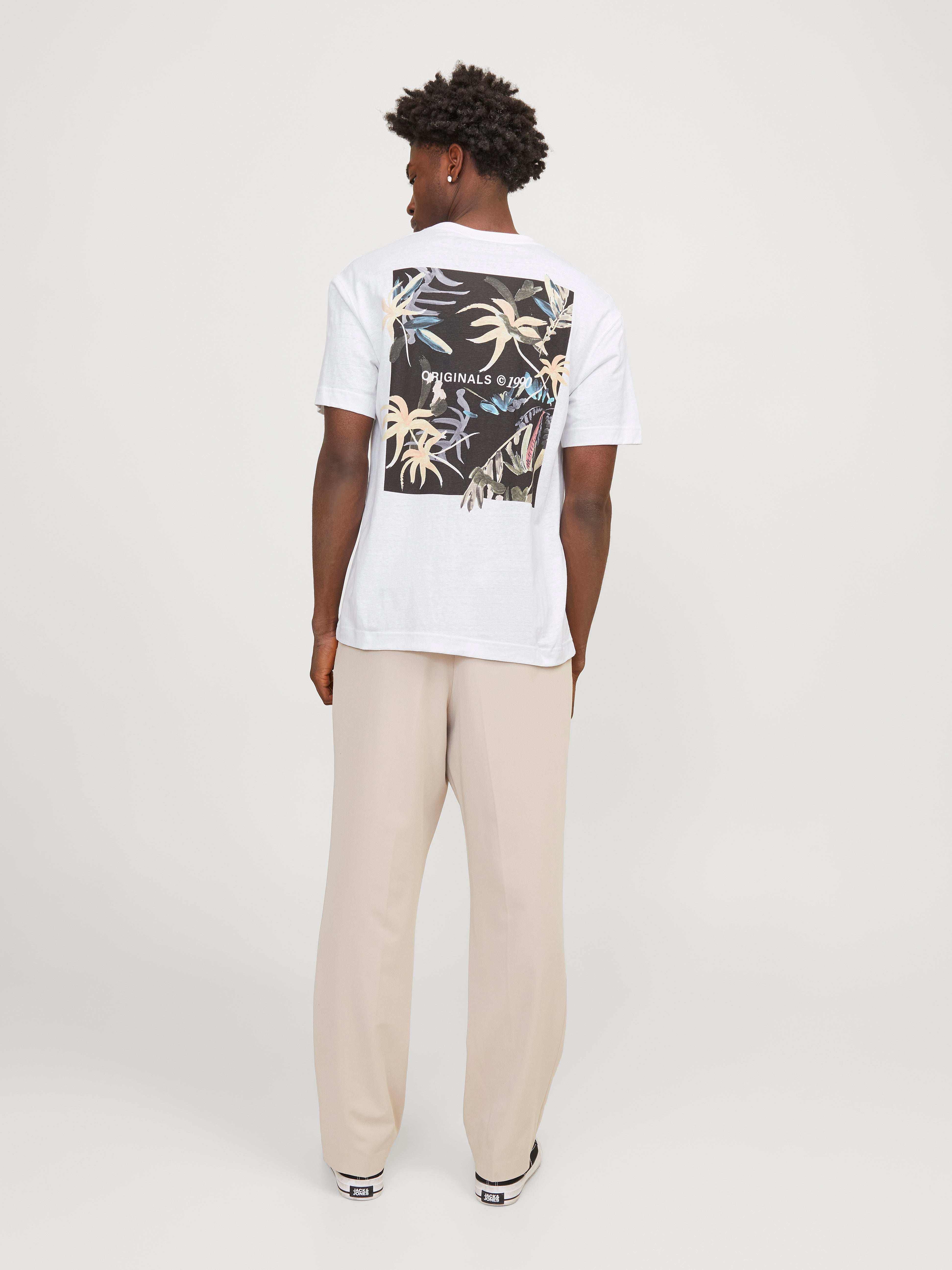 Jack & Jones Painettu Pyöreä pääntie T-paita -Bright White - 12254419