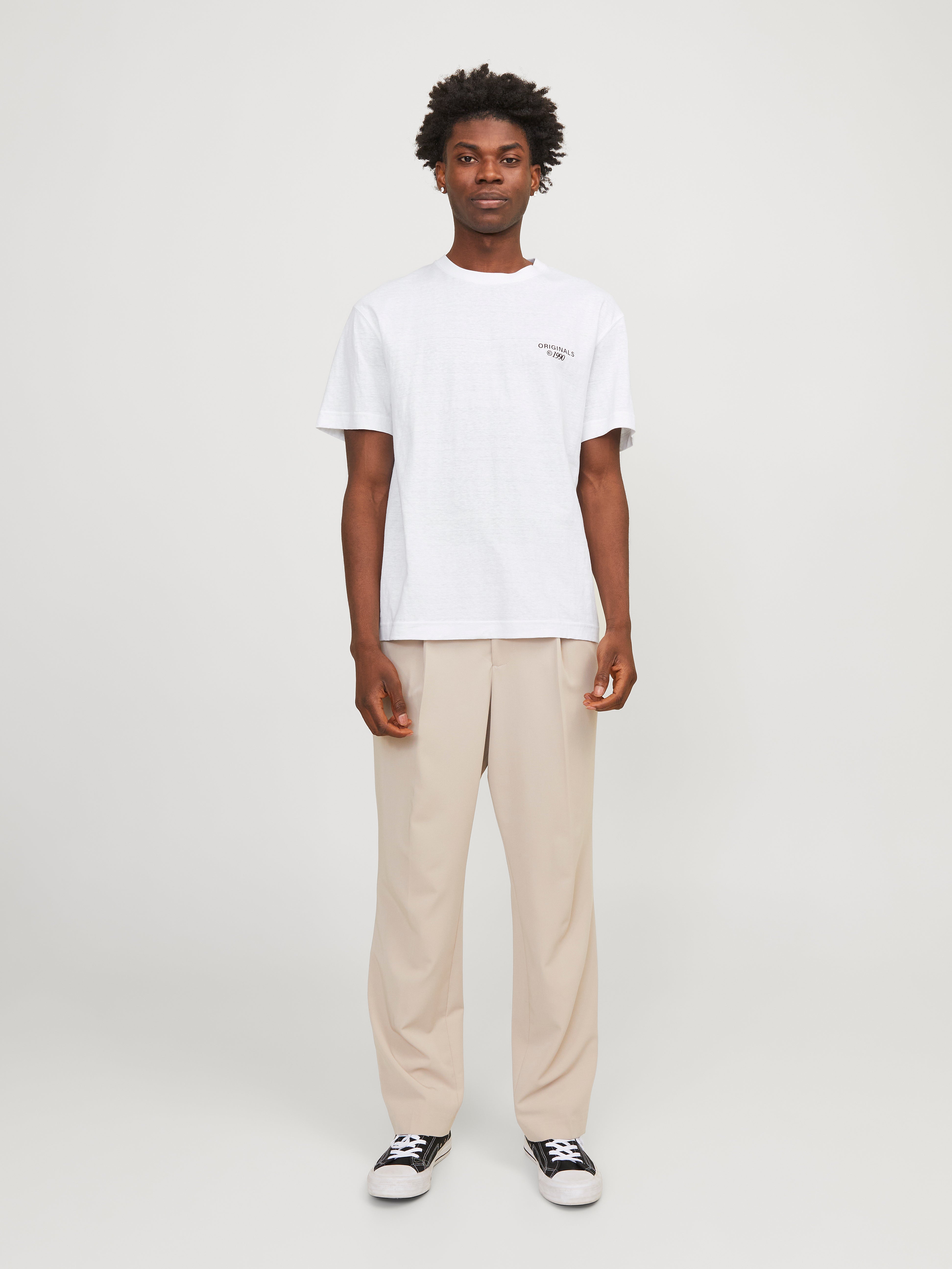 Jack & Jones Painettu Pyöreä pääntie T-paita -Bright White - 12254419