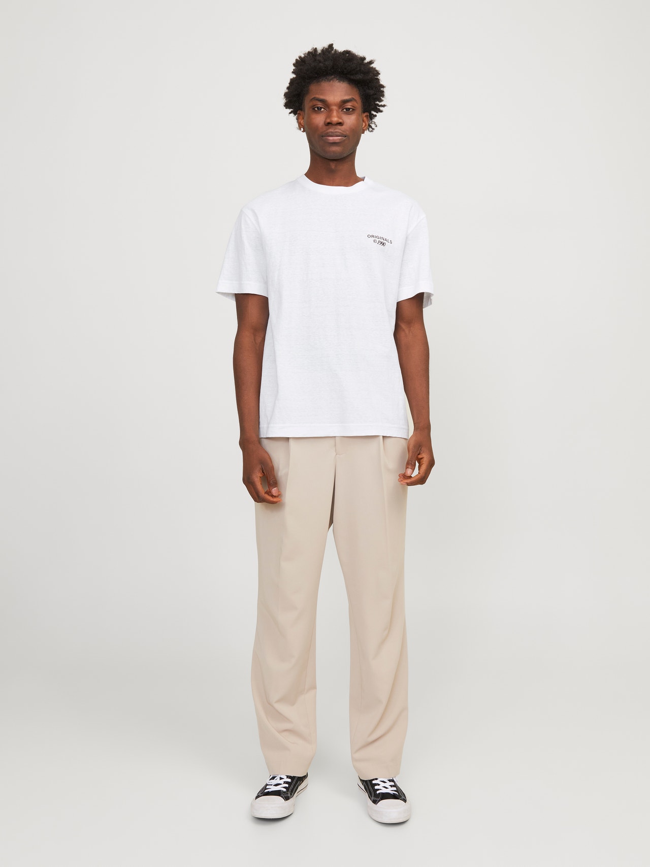 Jack & Jones Printed Crew neck T-shirt -Bright White - 12254419