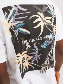 Jack & Jones Printed Crew neck T-shirt -Bright White - 12254419