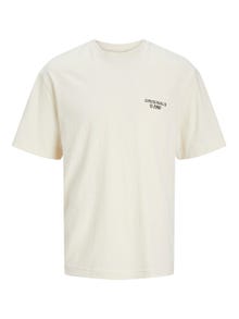 Jack & Jones Printet Crew neck T-shirt -Buttercream - 12254419