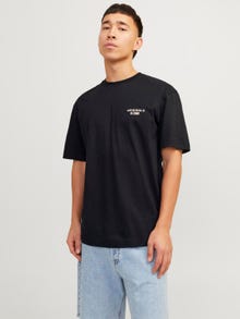 Jack & Jones Tryck Rundringning T-shirt -Black - 12254419