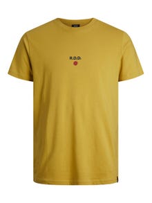 Jack & Jones RDD T-shirt Estampar Decote Redondo -Antique Gold - 12254550