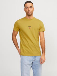 Jack & Jones RDD T-shirt Estampar Decote Redondo -Antique Gold - 12254550