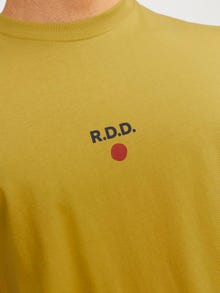 Jack & Jones RDD Nadruk Okrągły dekolt T-shirt -Antique Gold - 12254550