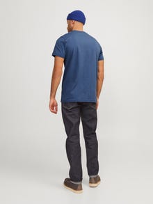 Jack & Jones RDD Nyomott mintás Környak Trikó -Vintage Indigo - 12254550