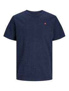 Jack & Jones RDD Ensfarvet Crew neck T-shirt -Navy Blazer - 12254551