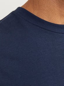 Jack & Jones RDD T-shirt Liso Decote Redondo -Navy Blazer - 12254551