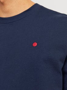 Jack & Jones RDD Yksivärinen Pyöreä pääntie T-paita -Navy Blazer - 12254551