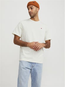 R.D.D. ROYAL DENIM DIVISION Yksivärinen O-pääntie T-paita -Egret - 12254551