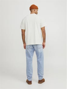 R.D.D. ROYAL DENIM DIVISION Yksivärinen O-pääntie T-paita -Egret - 12254551