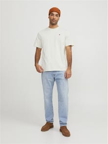 R.D.D. ROYAL DENIM DIVISION Yksivärinen O-pääntie T-paita -Egret - 12254551
