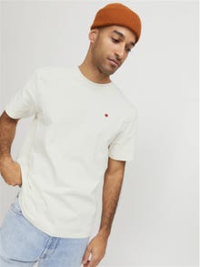 R.D.D. ROYAL DENIM DIVISION Yksivärinen O-pääntie T-paita -Egret - 12254551