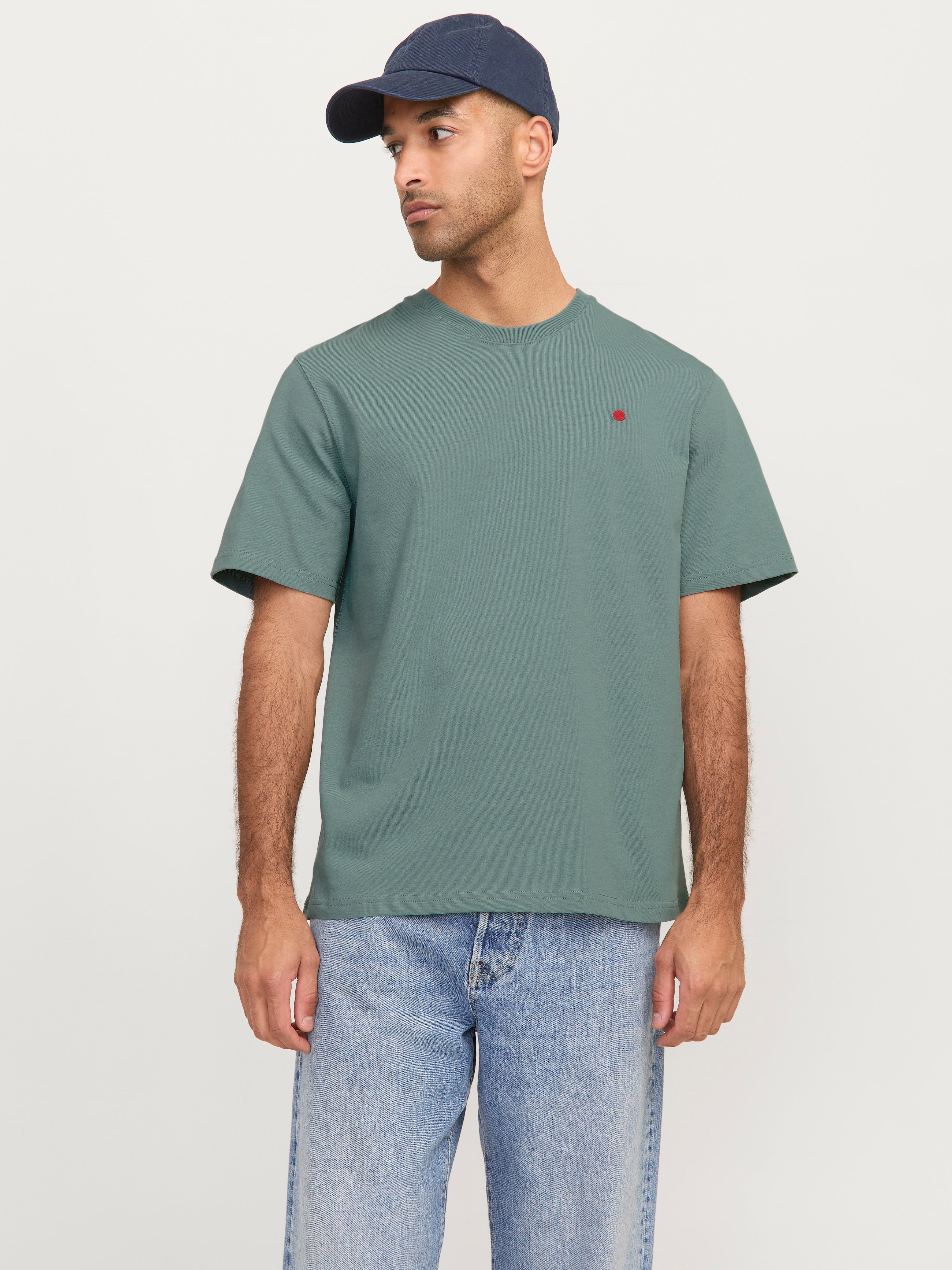 Einfarbig Rundhals T-shirt