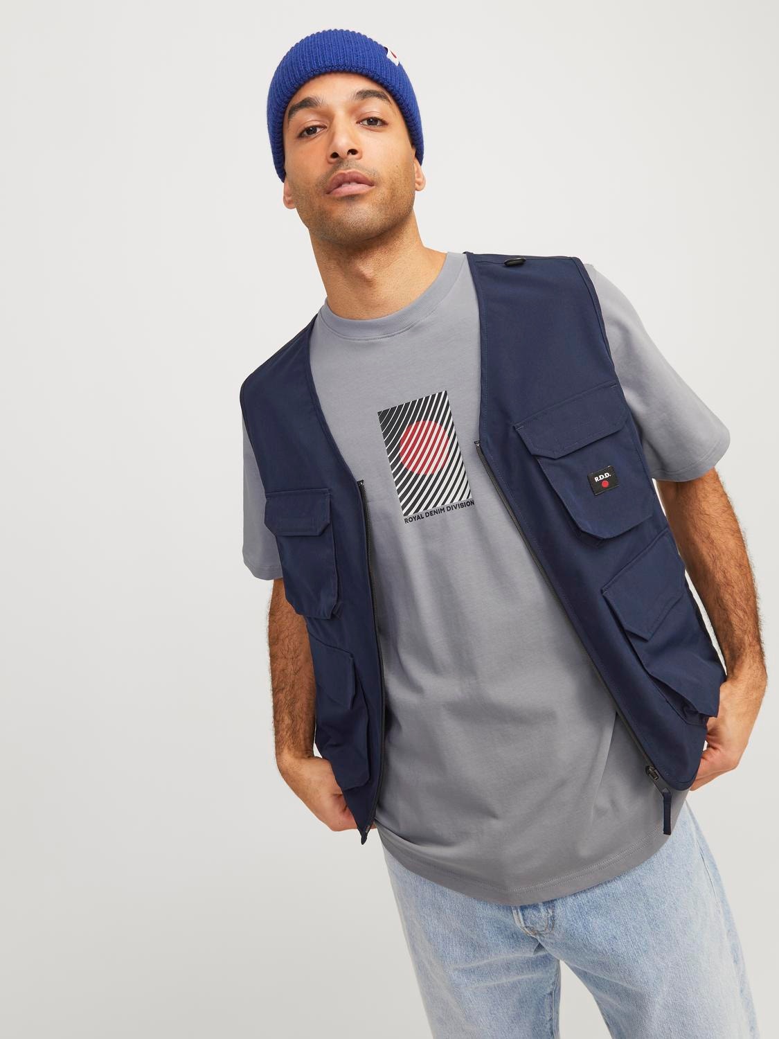 Jack & Jones RDD T-shirt Stampato Girocollo -Tradewinds - 12254553