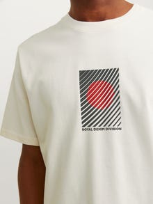 Jack & Jones RDD Nadruk Okrągły dekolt T-shirt -Egret - 12254553