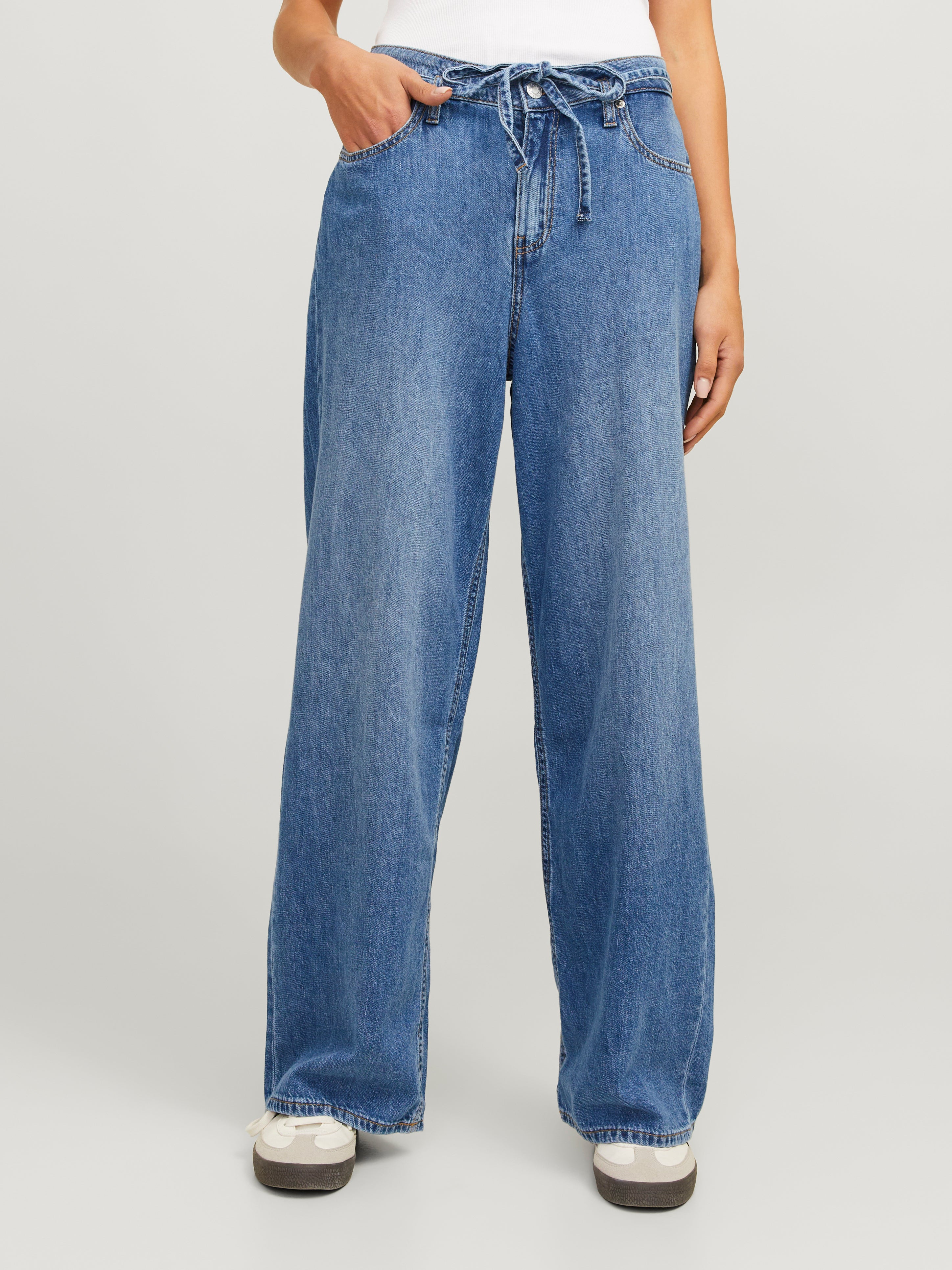 Thumbnail - Jxpixi Wide Linen Blend Lw Jeans Dnm