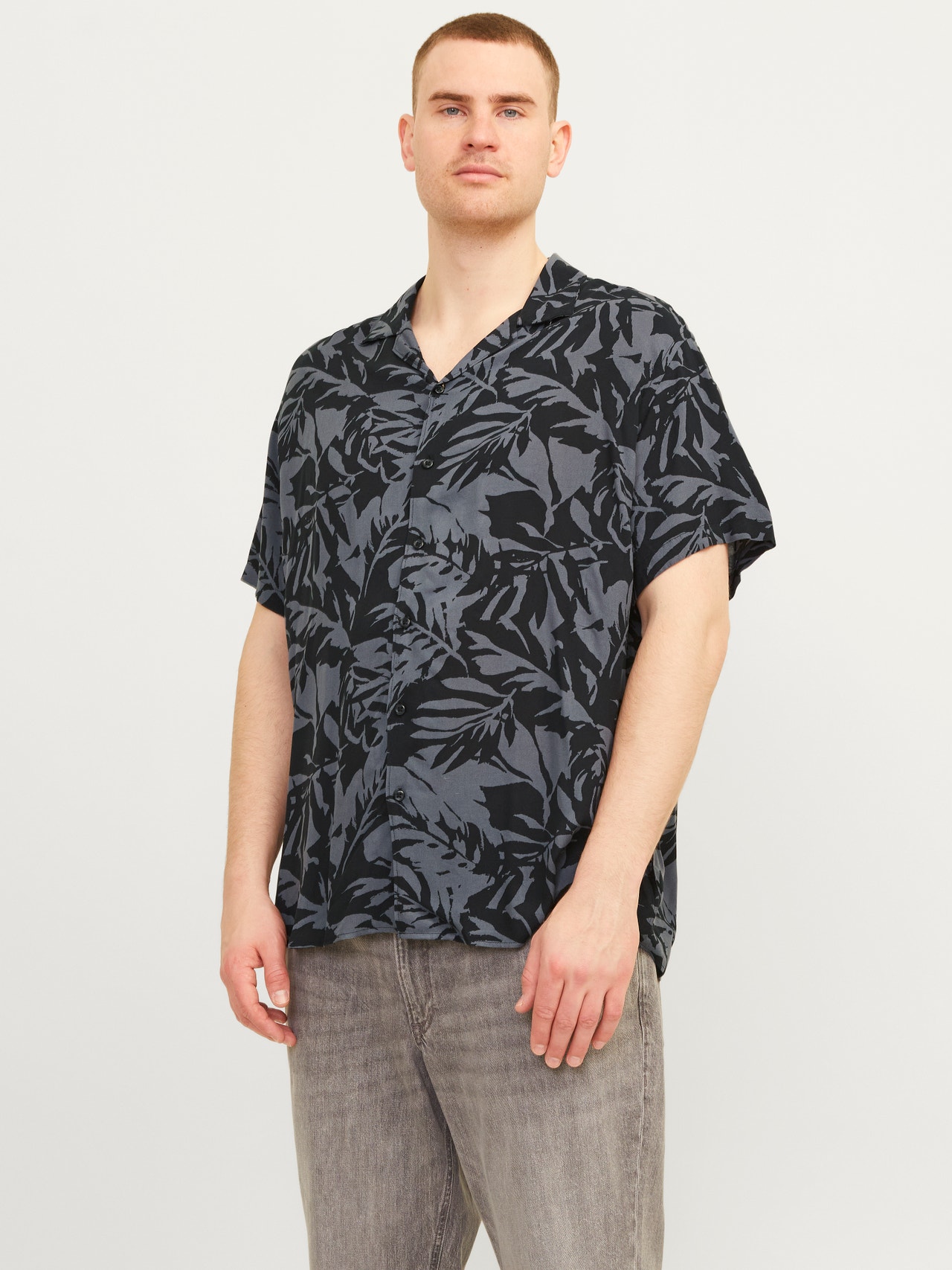 Jack & Jones Plus Size Relaxed Fit Overhemd -Asphalt - 12254833