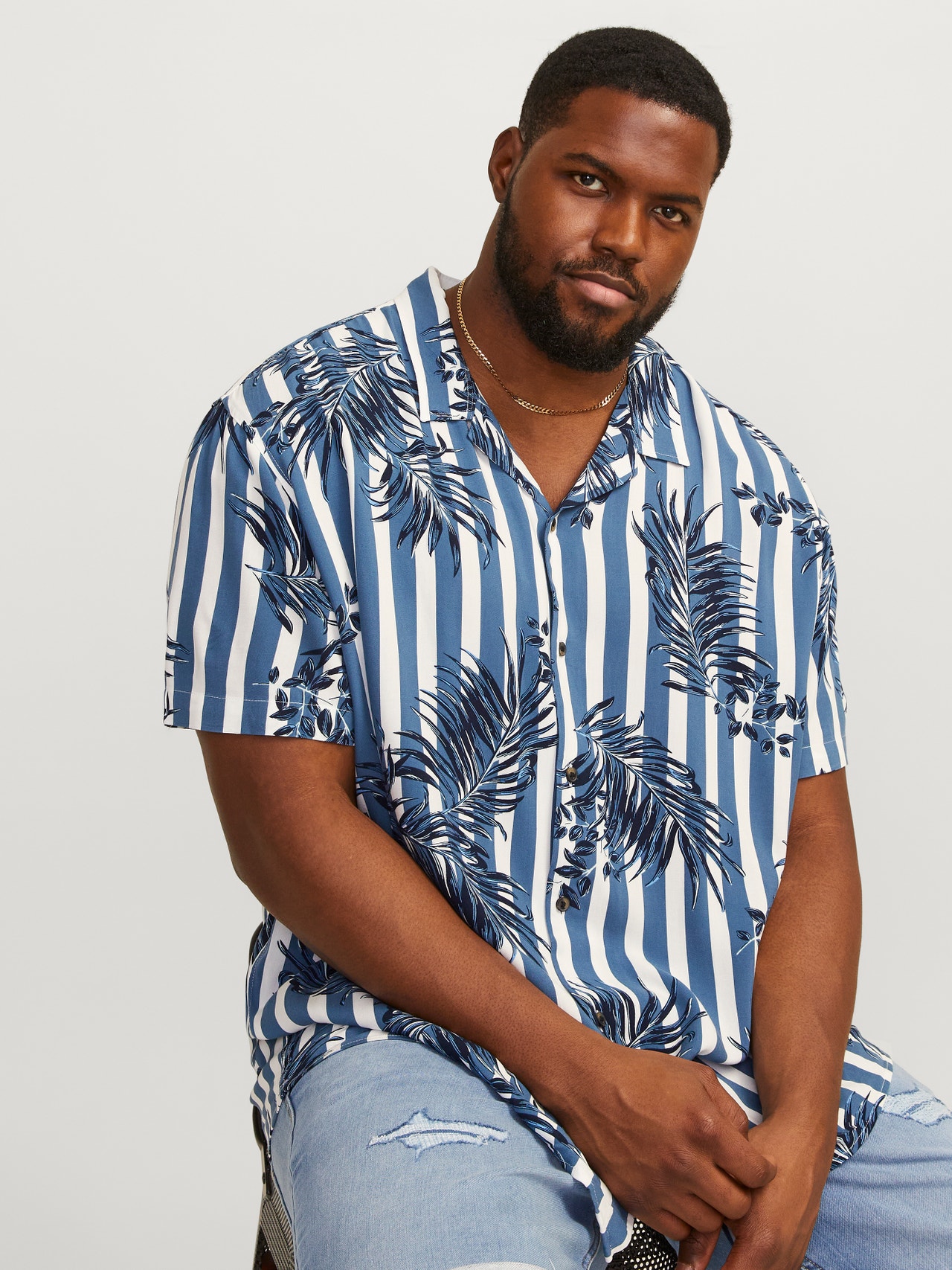 Jack & Jones Plus Size Camisa Relaxed Fit -Ensign Blue - 12254836