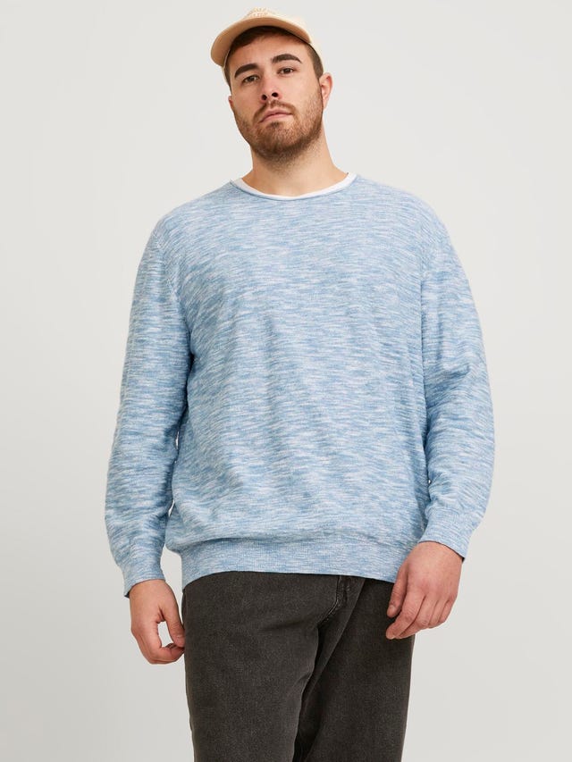 Jack & Jones Plus Size Sweter z dzianiny z okrągłym dekoltem - 12254849