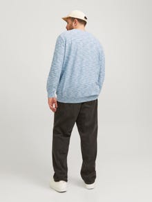 Jack & Jones Plus Size Sweter z dzianiny z okrągłym dekoltem -Faded Denim - 12254849