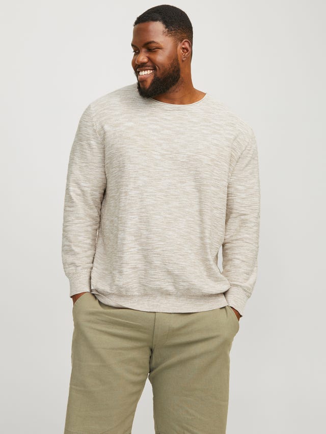 Jack & Jones Plus Size Strikkegenser med rund hals - 12254849