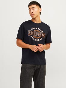 Jack & Jones Logo Kruhový výstřih Tričko -Black - 12254862