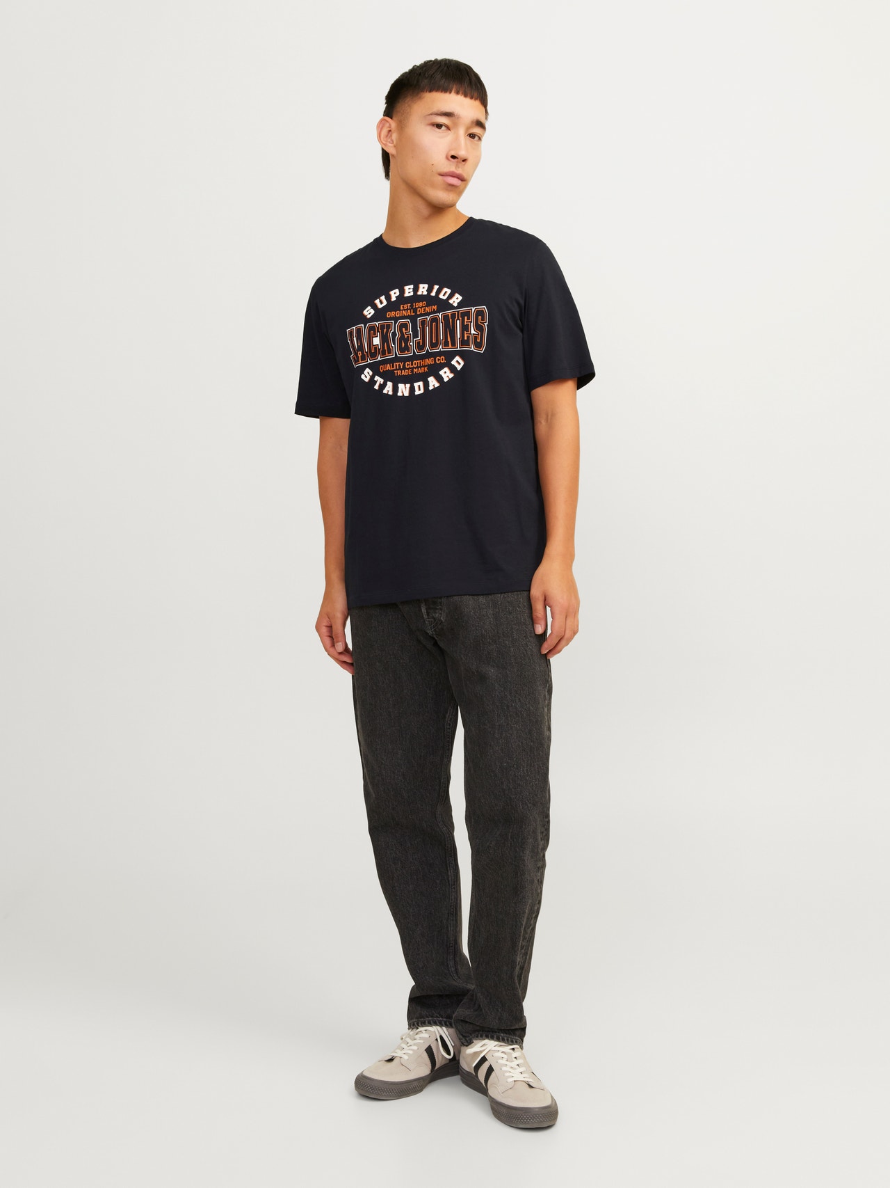 Jack & Jones Logo Crew neck T-shirt -Black - 12254862