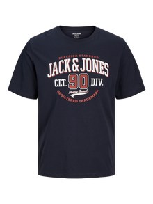 Jack & Jones Logo Kruhový výstřih Tričko -Dark Navy - 12254862