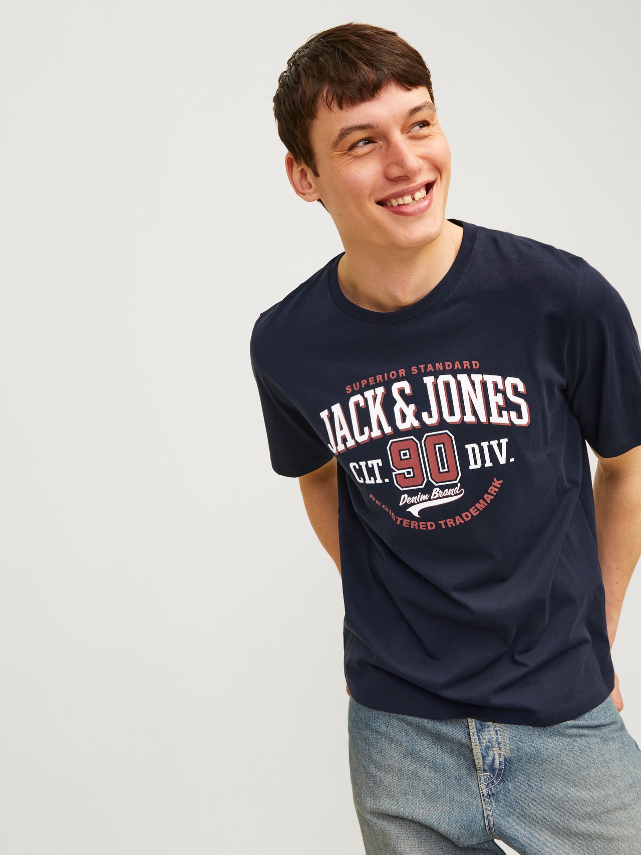 Jack & Jones Logo Crew neck T-shirt -Dark Navy - 12254862