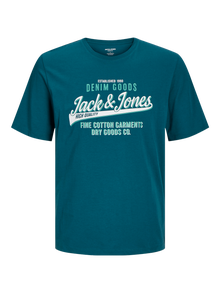 Jack & Jones Logotipas Apskritas kaklas Marškinėliai -Deep Teal - 12254862
