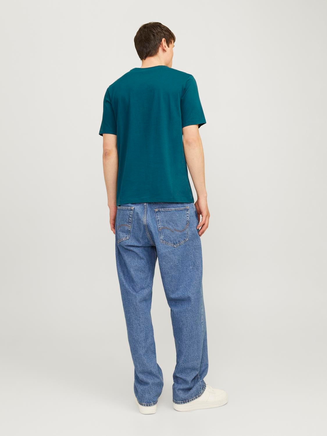 Jack & Jones Logo Pyöreä pääntie T-paita -Deep Teal - 12254862