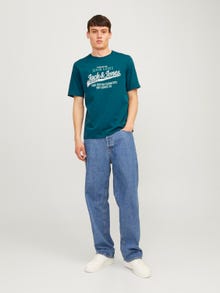 Jack & Jones Logo Rundhals T-shirt -Deep Teal - 12254862