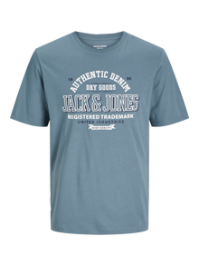 Jack & Jones Logo Ümmargune kaelus T-särk -Goblin Blue - 12254862