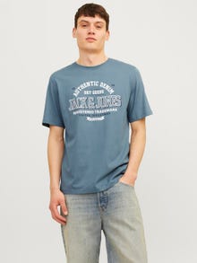 Jack & Jones Logo Crew neck T-shirt -Goblin Blue - 12254862