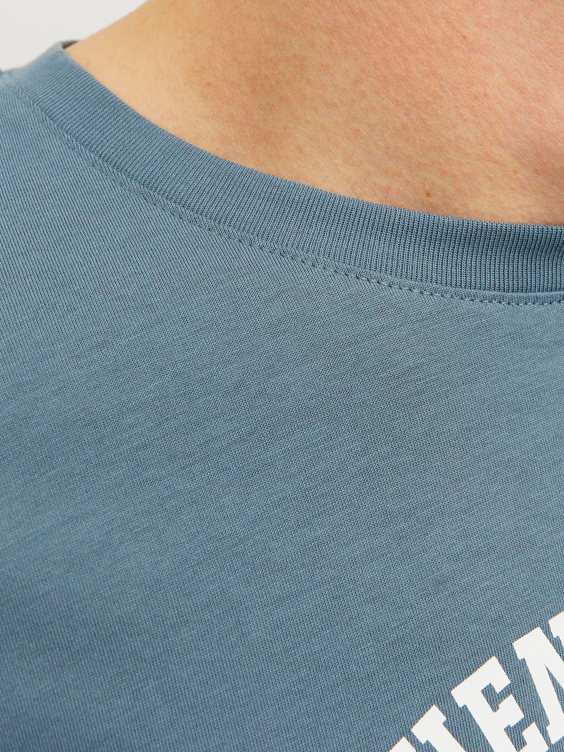 Jack & Jones Logo Crew neck T-shirt -Goblin Blue - 12254862