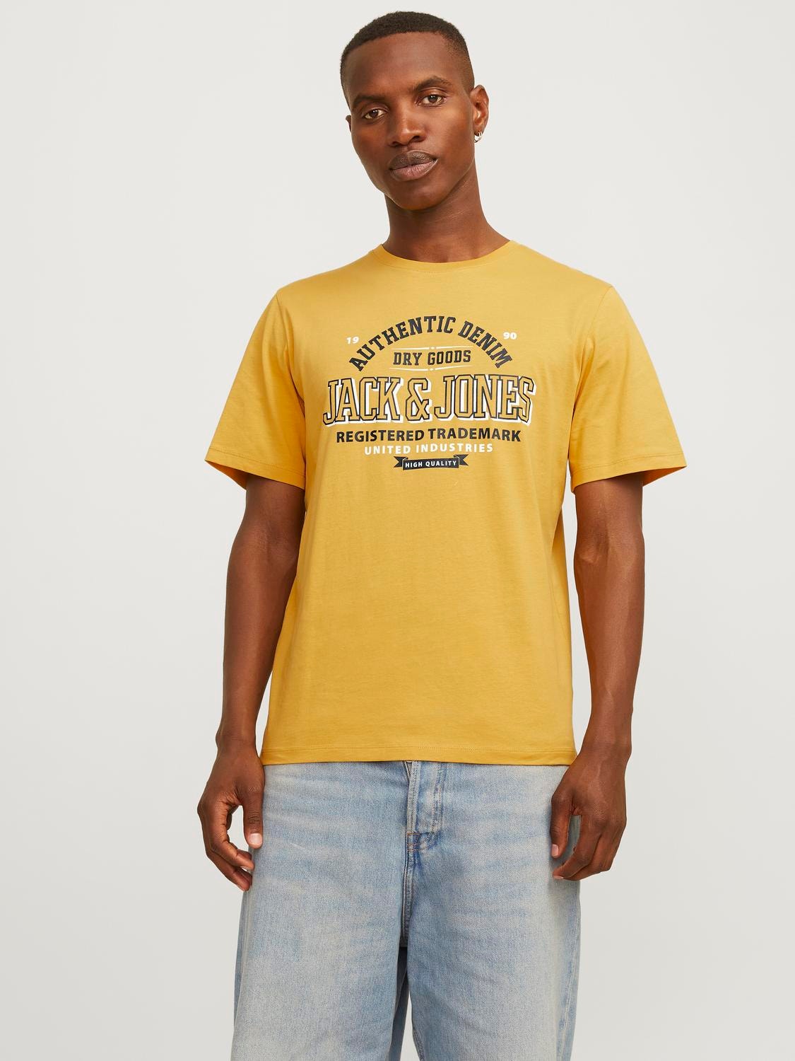 Jack & Jones Camiseta Logotipo Cuello redondo -Honey Gold - 12254862