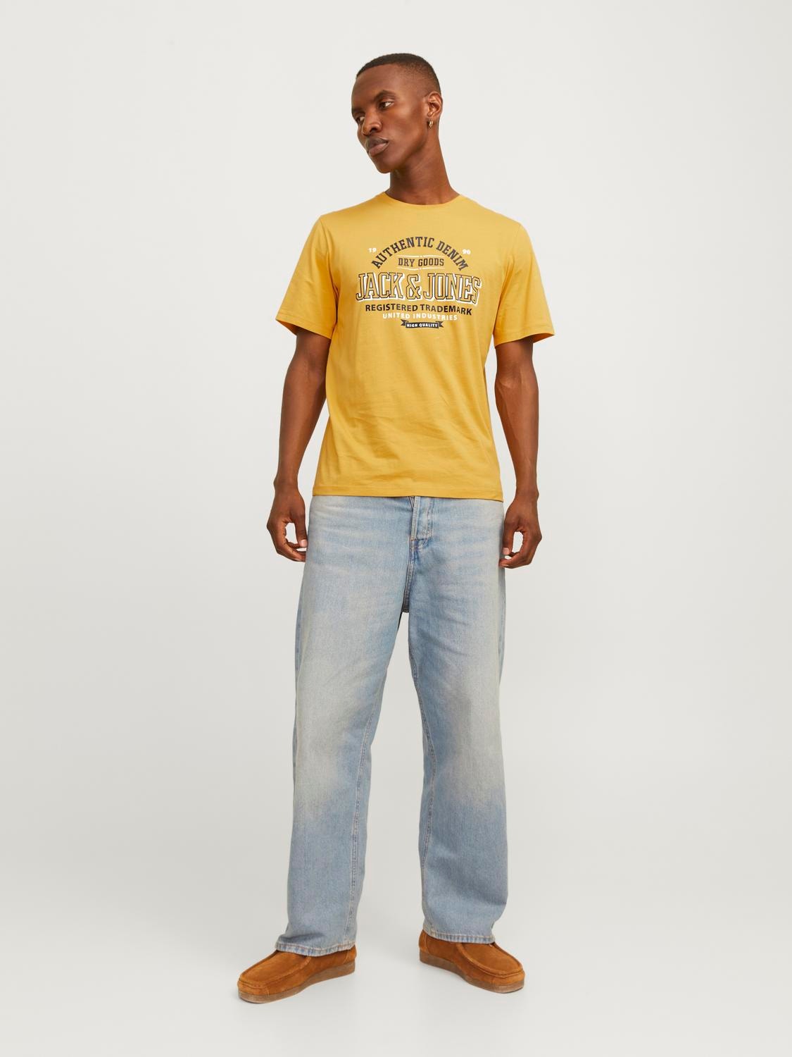 Jack & Jones Camiseta Logotipo Cuello redondo -Honey Gold - 12254862