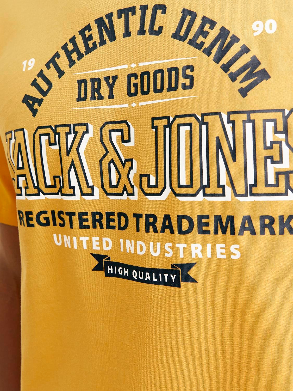 Jack & Jones Logo Crew neck T-shirt -Honey Gold - 12254862